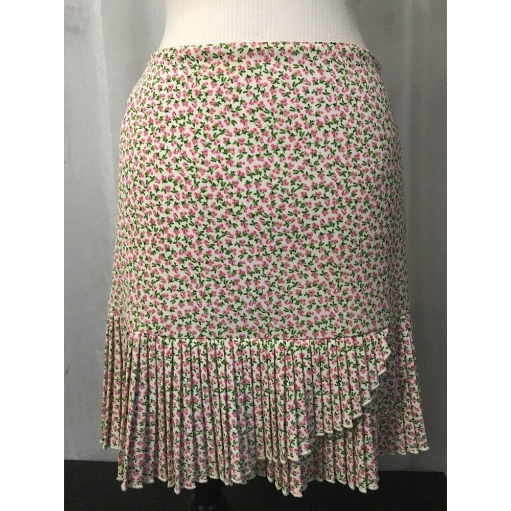 W. Worth Women's Skirt Floral Pleated Cotton Size 6